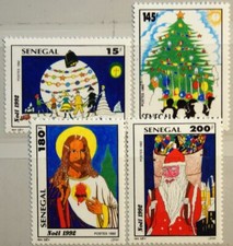 Senegal 1992 1249-52 1046-49 Christmas Xmas Religion Xmas Tree MNH