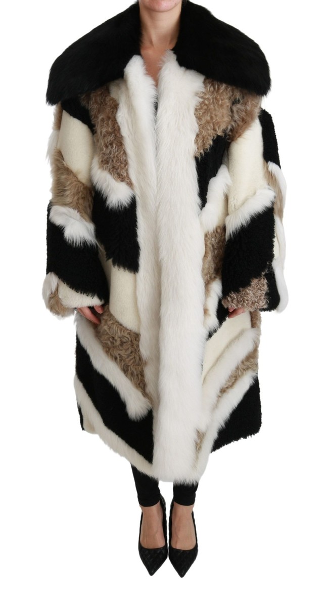 【VIP価格】DOLCE & GABBANA Multicolor Shearling Cape Dolce & Gabbana Elegant Multicolor Shearling Cape Women's