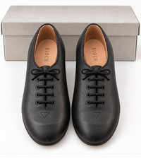 Bloch Black Leather Lace-Up Tap Dance Shoes Size 8.5 No Taps Pre-Owned
