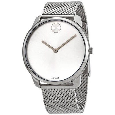 Movado Bold Quartz Silver Dial Stainless Steel Mesh Men's Watch 3600589