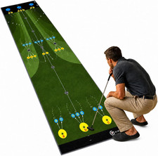 Golf Sloped Putting Mat, 11.2 Ft X 3 Ft Wide Indoor Practice Green - Realistic U