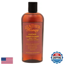 Leather Honey Conditioner for Auto, Furniture, Shoes, Purses, Tack - 8oz USA Mad