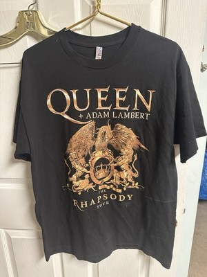 Queen And  Adam Lambert Rhapsody Tour 2023 shirt Black Sz L Large 