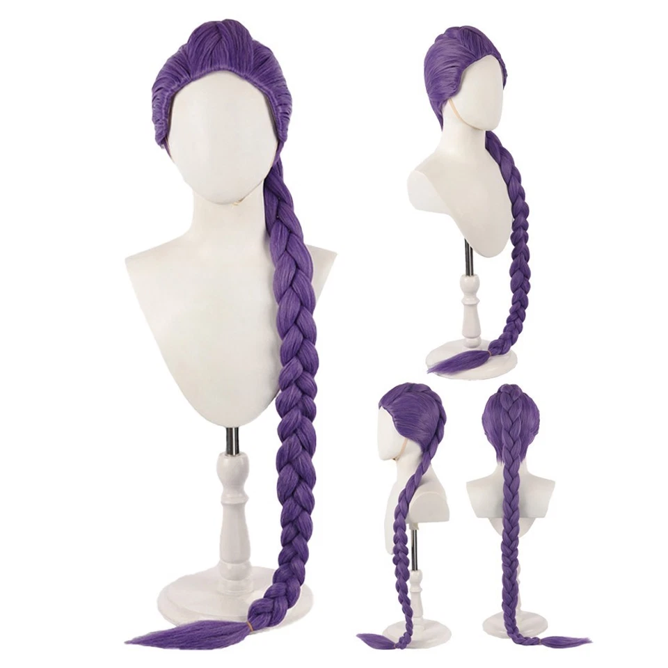 Pelucas de disfraces Rumi Girl Group cabello trenzado cola de caballo recto mujeres utilería de Halloween Foto 2 de 4