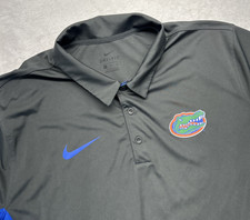 Florida Gators Nike Dri-fit Short Sleeve Polo Shirt Men XL Gray Blue