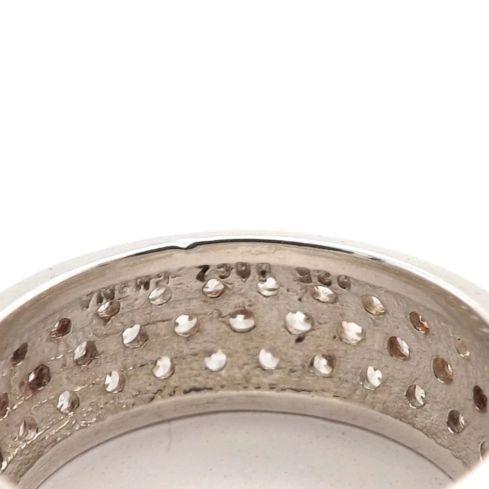 Anillo de boda de eternidad de triple fila de plata esterlina Diamonique DQ circonita cúbica Foto 4 de 4