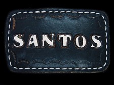 UC07155 VINTAGE 1970s NAME SANTOS WESTERN COWBOY DESIGN BELT BUCKLE