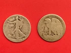 Walking Liberty Half Dollars - Well worn and no dates but 90% silver