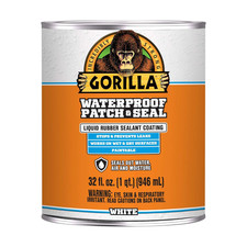 Gorilla Patch  Seal Liquid Rubber Sealant White 32oz, Waterproof, Air Moisture