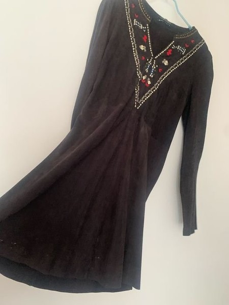 Women Maison Scotch Dress Black Leather 38