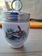 Royal Worcester Vintage Porcelain Egg Coddler Poacher Wren Finches Pattern