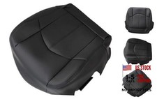 Driver or Passenger Side Bottom Leather Replacement Seat Cover Black