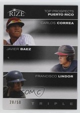 2012 Leaf Rize Draft Black 20/50 Carlos Correa Javier Baez Francisco Lindor 1ql