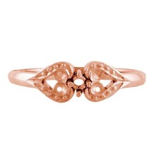 925 Sterling Silver 2mm Round Semi Mount Solitaire with Accents Engagement Ring