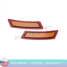 Front Bumper Reflectors L+R Amber For 2011-2016 BMW F10 5 Series 63147203265