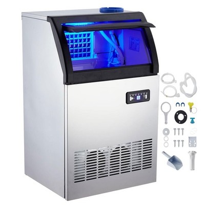 120lbs Built-in Commercial Ice Maker Stainless Steel Bar Restaurant Cube Machine