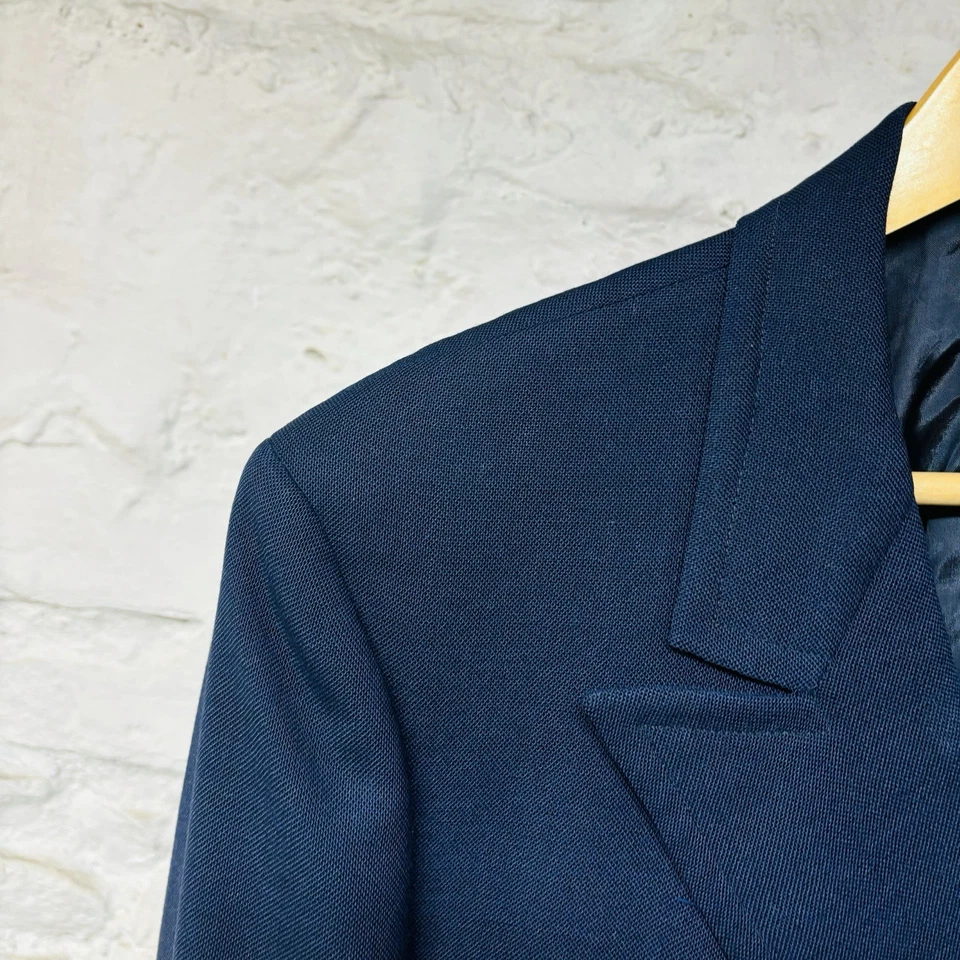 Blazer Austin Reed Doble Pecho 6 Botones Azul Marino Vintage Dorado Botones Pico 42 R Foto 2 de 4