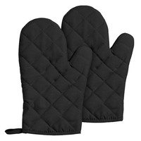 Ofenhandschuhe HitzebestäNdig Schwarz 2 StüCk Topflappen Kochen Backen Grillen