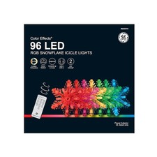 GE Color Effects 8-Count 96 LED RGB 18 Function Snowflake Icicle Lights