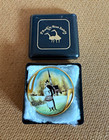 P. Buckley Moss Anna Erinna Porcelain Round Art Brooch Pin Signed — photo 1