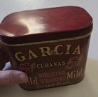 GARCIA Mild SUMATRA WRAPPED TAMPA STYLE CUBABAS 5 CENT CIGAR TIN FACTORY #417  — photo 9