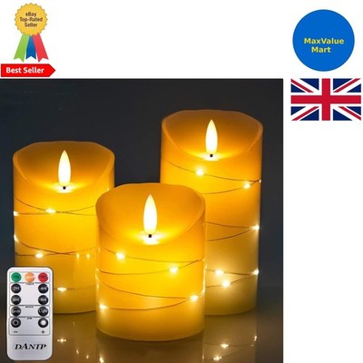 Safe LED Kerzen Set mit Fernbedienung, Timer und tanzendem Flammeneffekt - 3 Kerzen