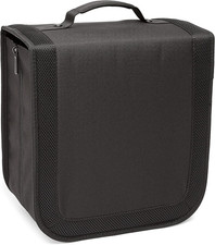 Polyester CD/DVD Portable Storage Binder, 400-Capacity, Black