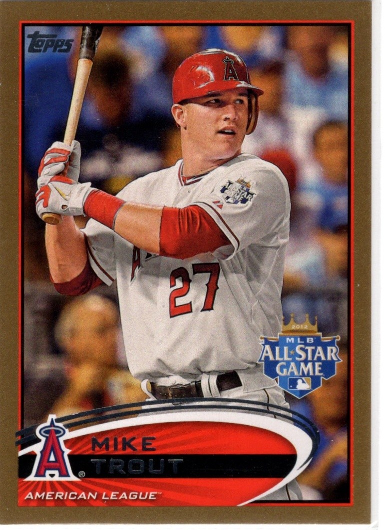 2012 Topps Update Gold Mike Trout #US144 SN | Los Angeles Angels