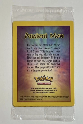 Ancient Mew SEALED Pokemon Unopened 2000 Movie Promo Holo Card - RARE Near Mint