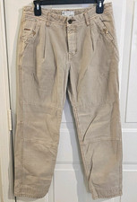 Free People Women Beige Cotton Utility Boyfriend Cargo Pants Relaxed 27 Gorpcore
