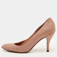Gucci Horsebit Size 40 Pink Guccissima Leather Round Toe Pumps