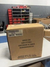 NEW Justrite 10370 Bench Can 1 Gal Galvanized Steel Red Yellow