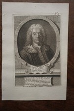 PROSPER JOLYOT DE CREBILLON PORTRAIT ORIGINAL 18TH CENTURY ENGRAVING