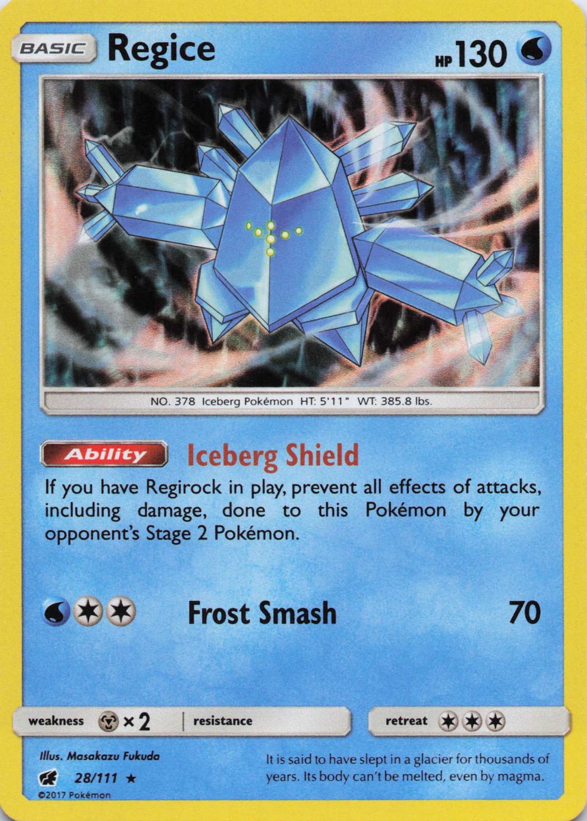 Regice Holo Rare Holo SM - Crimson Invasion 28/111 LP