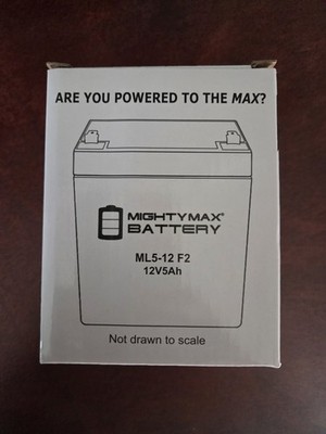 Mighty Max Battery ML5-12F2-12 Volt 5 AH, F2 Terminal, Rechargeable Battery