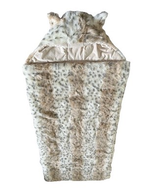 Vintage Pottery Barn Teen Snow Cat Hooded Faux Fur Sleeping Bag Retired