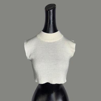 Bechamel Knit Cream crop top Size O/S Sleeveless
