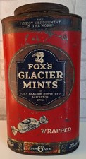 Fox's Glacier Mints Vintage Tin Empty Storage Container Advertising Collectable