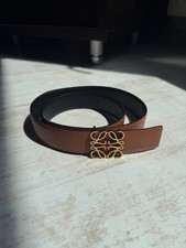 Loewe Anagram Belt Reversible Black/Brown Unisex Logo Buckle 80/32 Size