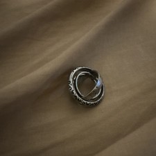 Silver-Tone Multi-Band Spinner Band Ring Size 13.75 Metal No Stone