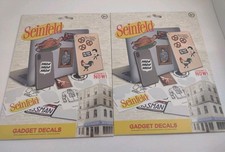 2 Pk SEINFELD Gadget Stickers Decals Reusable Removable Waterproof 4 Sheets New