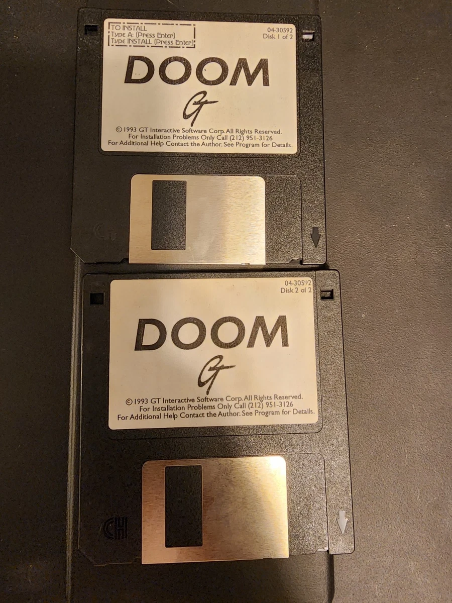 Original DOOM COMPUTER GAME 1993 GT INTERACTIVE SOFTWARE 3.5