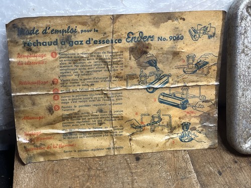 réchaud Essence Enders 9060 complet avec Notice, Old tools stove Réf 24 - Picture 5 of 16