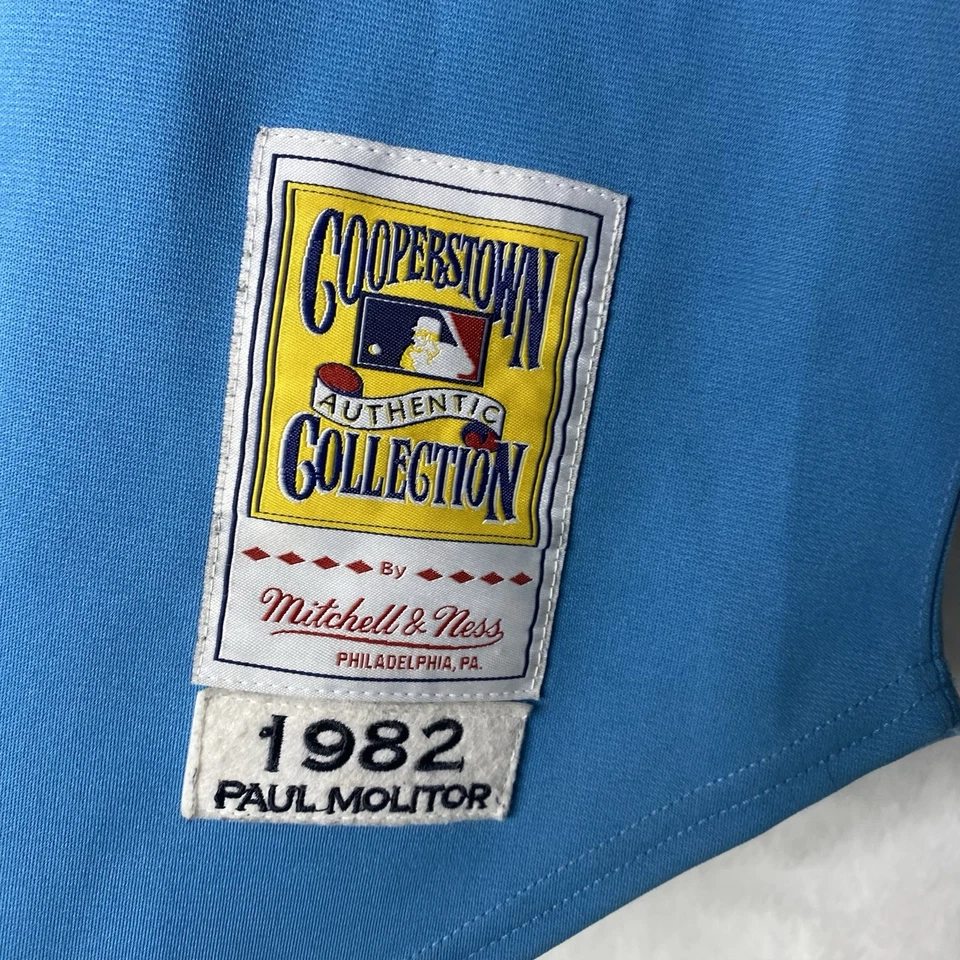 Camiseta Mitchell Ness Throwback 1984 Milwaukee Brewers #4 Paul Molitor talla 44 Foto 4 de 4