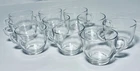 Vintage Federal Glass Plain Clear Small Punch Cups w Handle Set of 10 Excellent