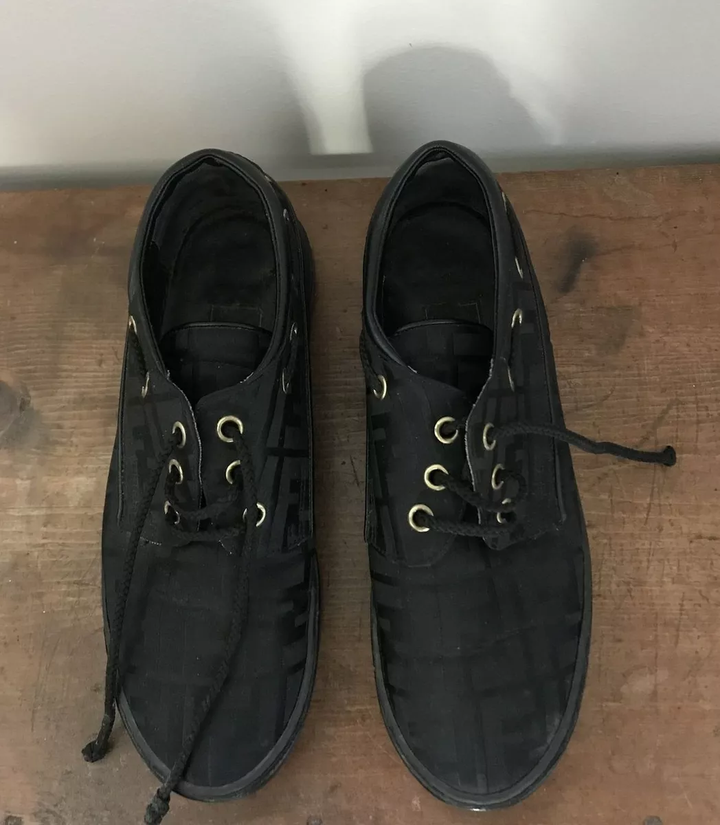 Vintage Fendi Black Classic Monogram Women s Sneakers Shoes