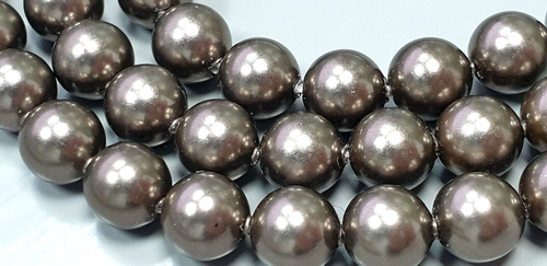 Original Swarovski Kette Collier Perlenkette silberbraun 88-93 cm lang neuwertig - Bild 7 von 10