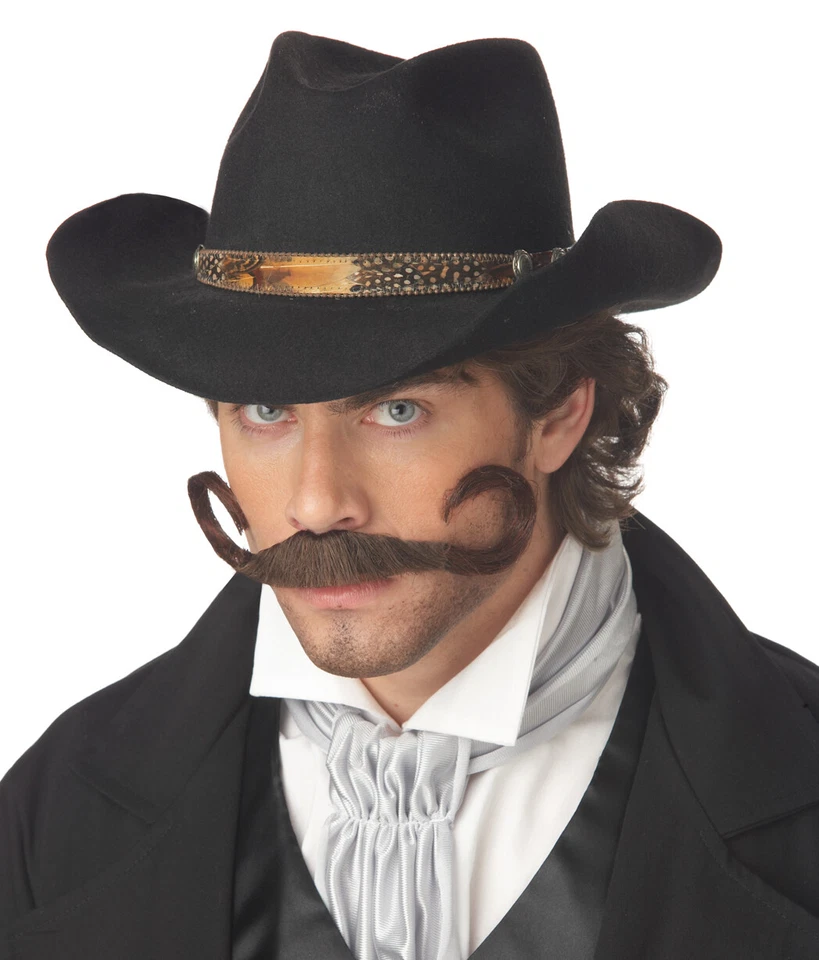 Disfraz de vaquero occidental bigote The Gunslinger para adulto Foto 2 de 2