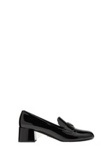PRADA Loafers - Vernice Patent Leather Heeled Loafers, Black