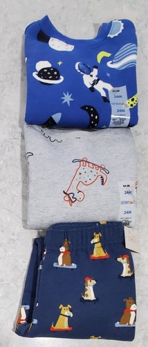 NWT Toddler Boy 24mo 3pc Clothing Garanimals Fleece Pant & Tops Space Dino Dogs